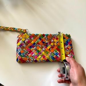 Woven Wristlet made from recycling materials